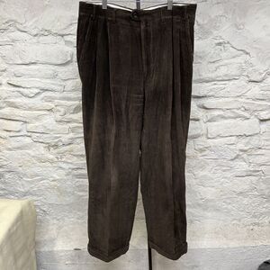 Canali Sport Mens Straight Leg Corduroy Pants Brown Size 35 Waist 31 Length